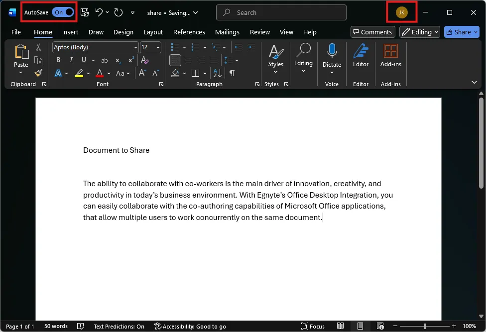 MS Word co-editing
