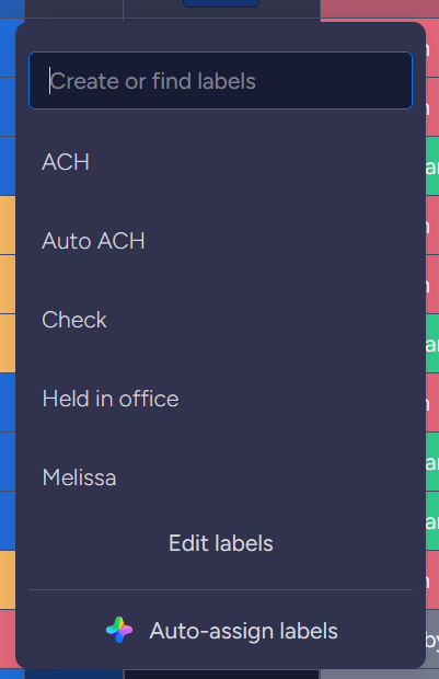 Monday.com tag labels