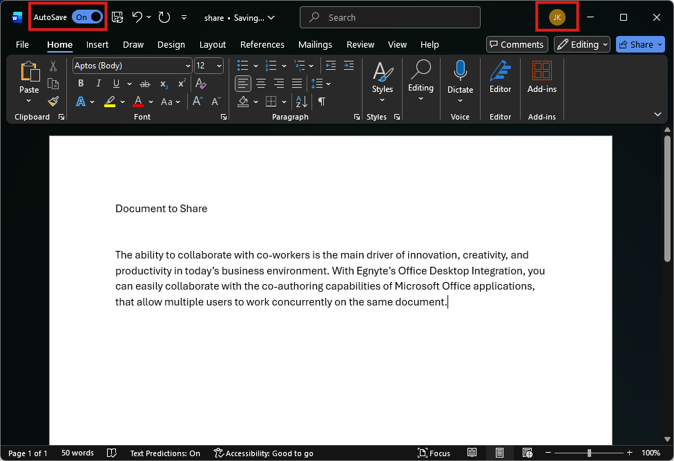 MS Word co-editing